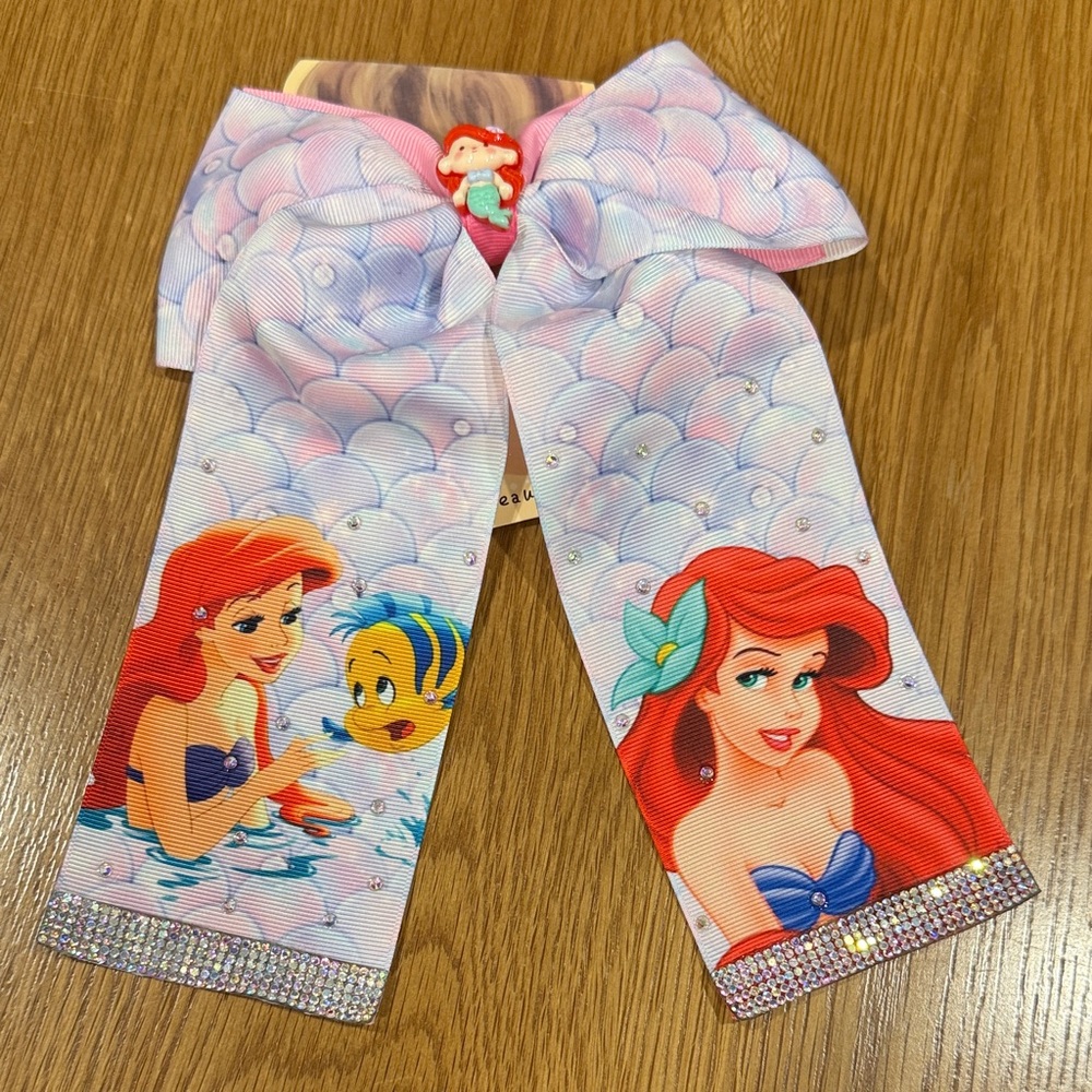 Hand Crafted Ariel and Flounder Hair Bow - Multicolor